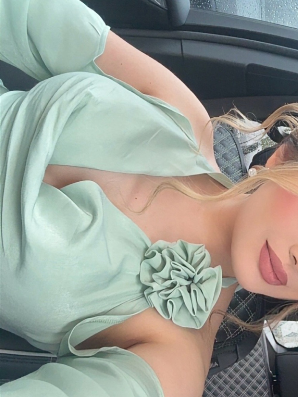 Hello Molly Mint Green Floral-Accent Maxi Dress